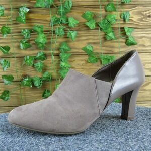 Dexflex Comfort Taupe Fabric Heeled Pumps Women Size 9 Classic Style